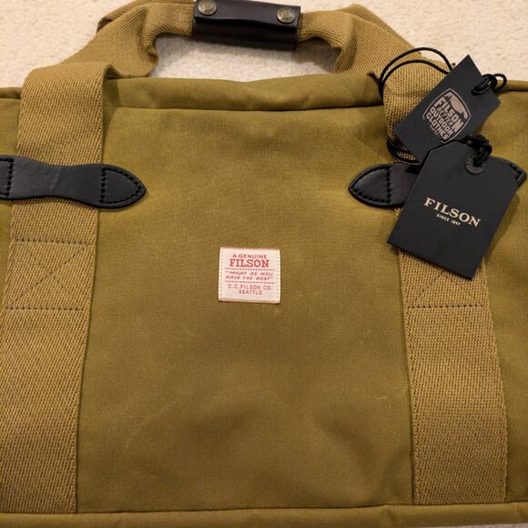 Filson Small Tin Cloth Duffle Bag in Dark Tan - Picture 3 of 11